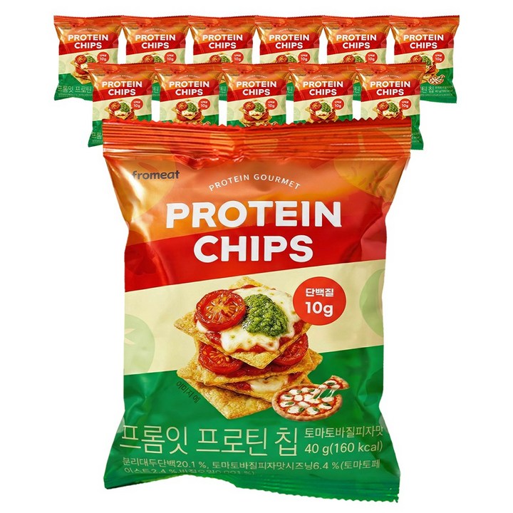 프롬잇 프로틴칩 토마토바질 피자맛, 12개, 40g
