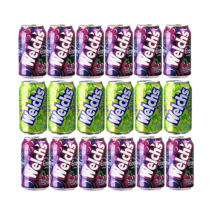 웰치스캔 2가지 세트_ 포도맛 12캔+청포도맛 6캔, 18개, 355ml