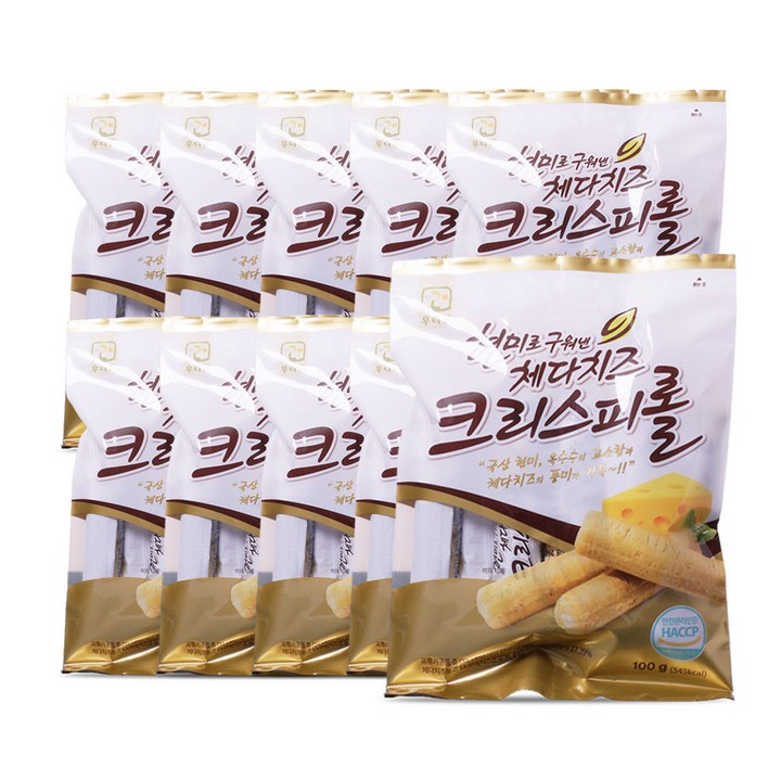 우리밀 현미로 구운 체다치즈 크리스피롤, 100g, 10개