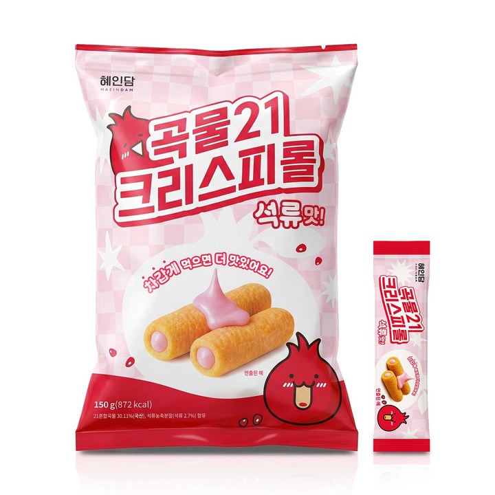 혜인담 곡물21 크리스피롤 석류맛 / 국내산 곡물로 구워만든 영양간식, 1개, 150g