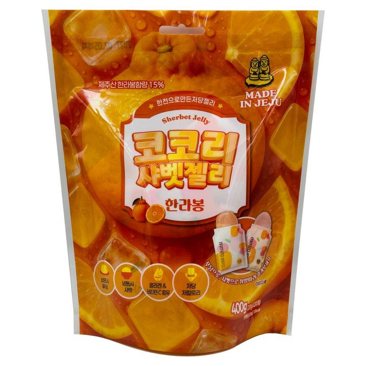 제주 코코리 샤벳젤리 한라봉 콜라겐 비타민C 저칼로리 간식, 400g, 1박스