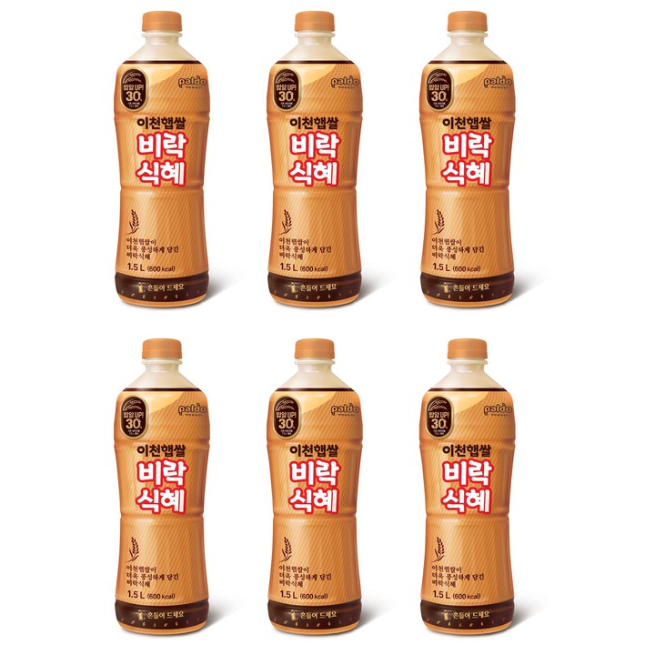 팔도 비락식혜 이천햅쌀 식혜, 6개, 1.5L