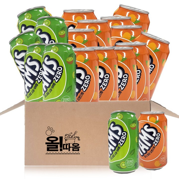 올따옴음료기획 탐스제로 355ml 오렌지 12개+사과키위 6개, 1세트