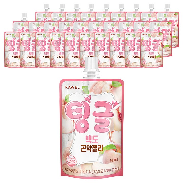 팅글 로엘 곤약젤리 백도맛, 30개, 80g