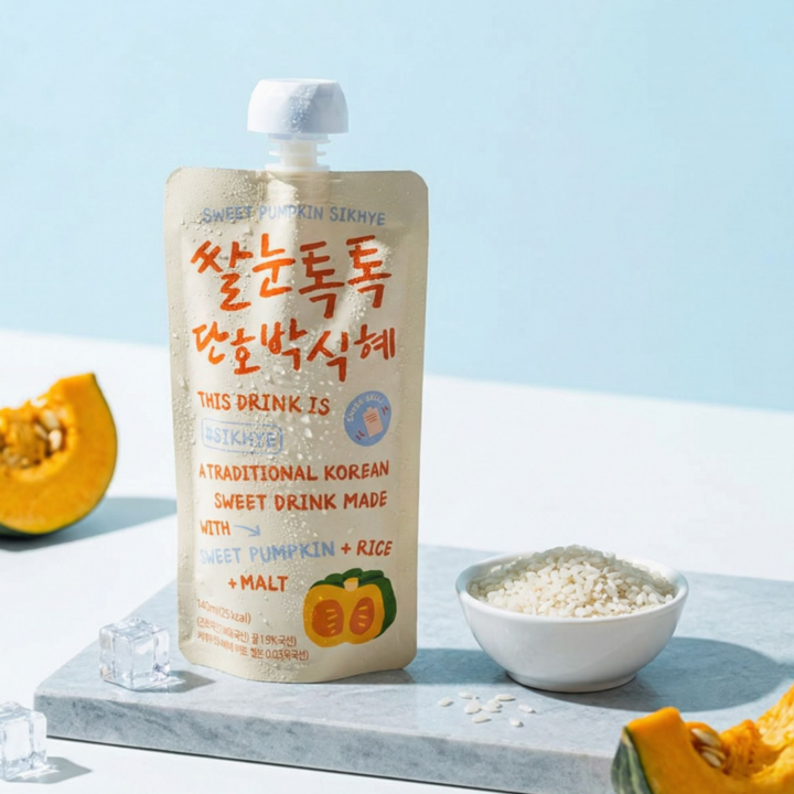 쌀눈톡톡 국내산 호박식혜 단호박식혜 파우치 개별포장, 10개, 140ml