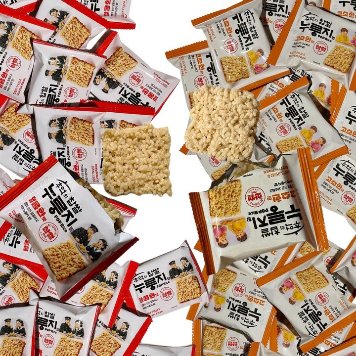 ANYTHING 찹쌀로 만든 바삭 누룽지 스낵 32봉 대용량 개별 간식, 32개, 24g