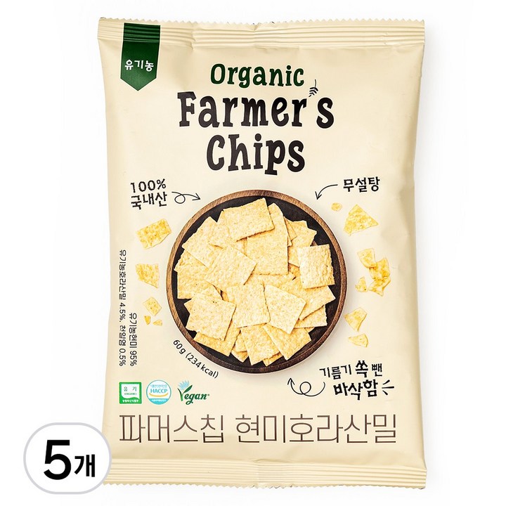 키토제니 유기농 파머스칩 현미호라산밀, 60g, 5개