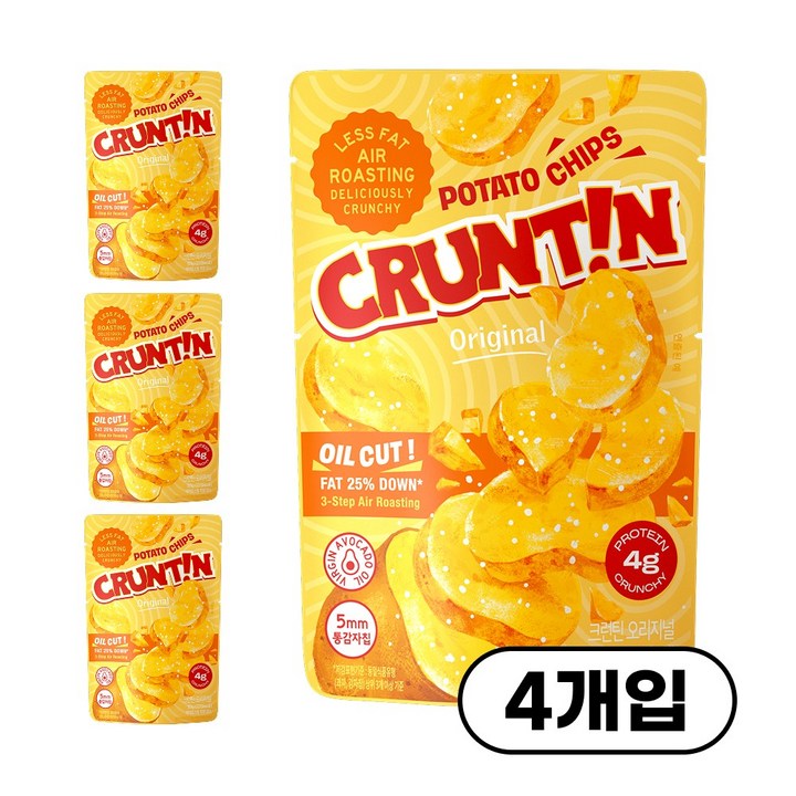 [공식몰] 크런틴 5mm 통감자칩 오리지널, 1박스, 220g