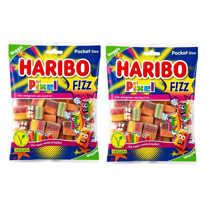 하리보 레인보우 픽셀 80g, 2개
