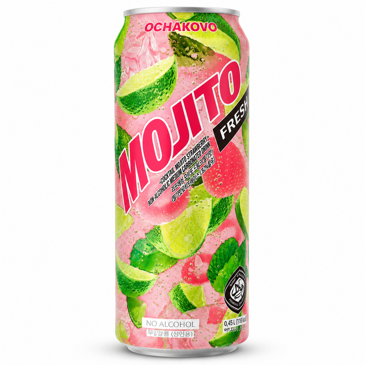 OCHAKOVO MOJITO STRAWBERRY FRESH Drink 리프레싱 모히또 드링크(딸기맛), 1개, 450ml
