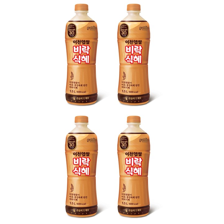 팔도 비락식혜 이천햅쌀 식혜, 4개, 1.5L