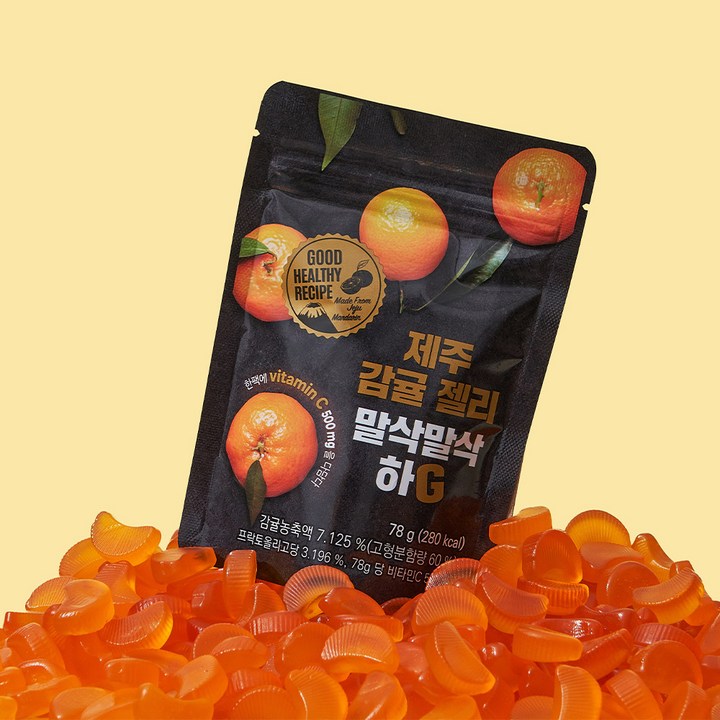 제주 감귤 젤리 말삭말삭 하G 5개입 세트, 78g, 5개