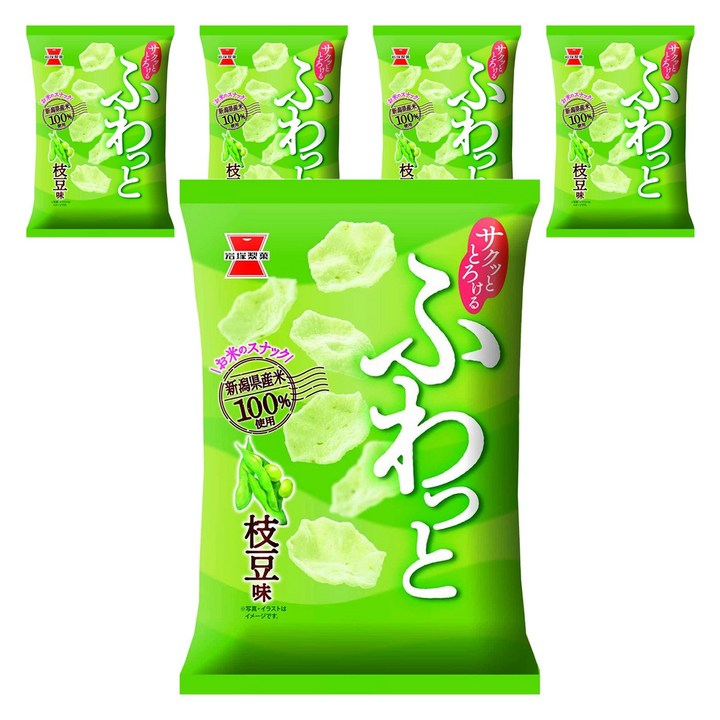 이와츠카 후왓토 쌀과자 완두콩 맛, 5개, 41g
