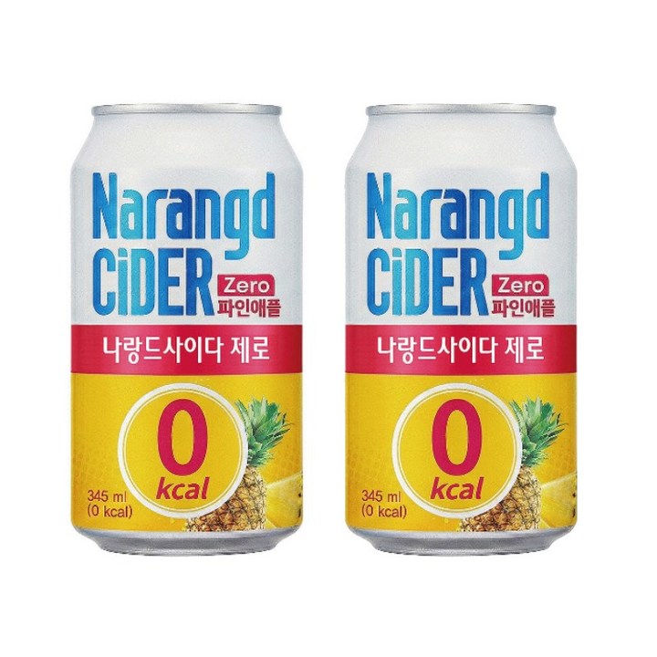 나랑드사이다 제로 파인애플 캔, 345ml, 48개