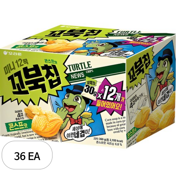 꼬북칩 미니 콘스프맛, 30g, 36개