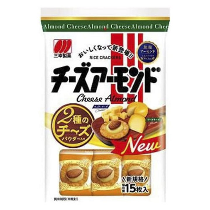 산코세이카 치즈아몬드 쌀과자 15개입, 65g, 1개