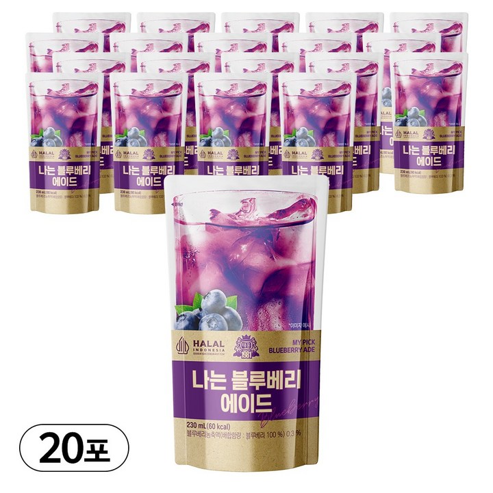 [태웅식품] 나는블루베리에이드 230ml, 20개