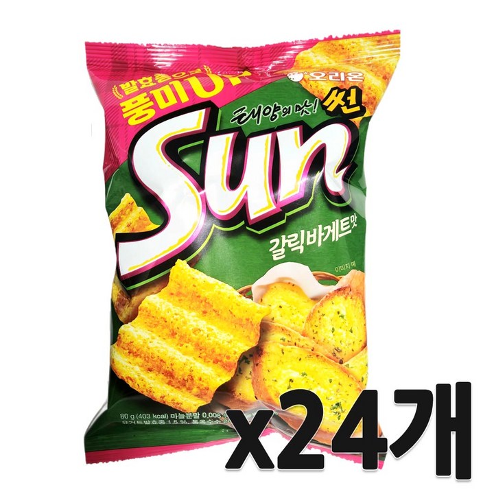 오리온 태양의 맛 썬 갈릭바게트맛, 80g, 24개