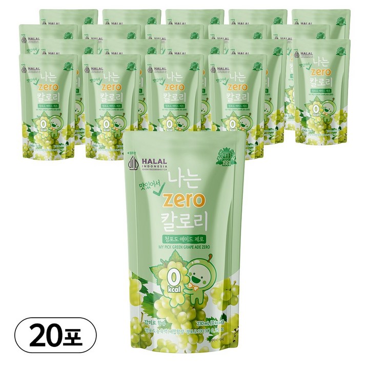 태웅식품 나는 청포도 에이드 제로, 230ml, 20개