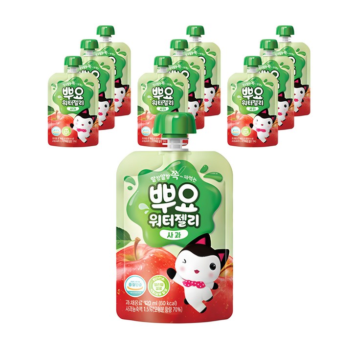 팔도 뿌요 워터젤리 사과, 120ml, 10개