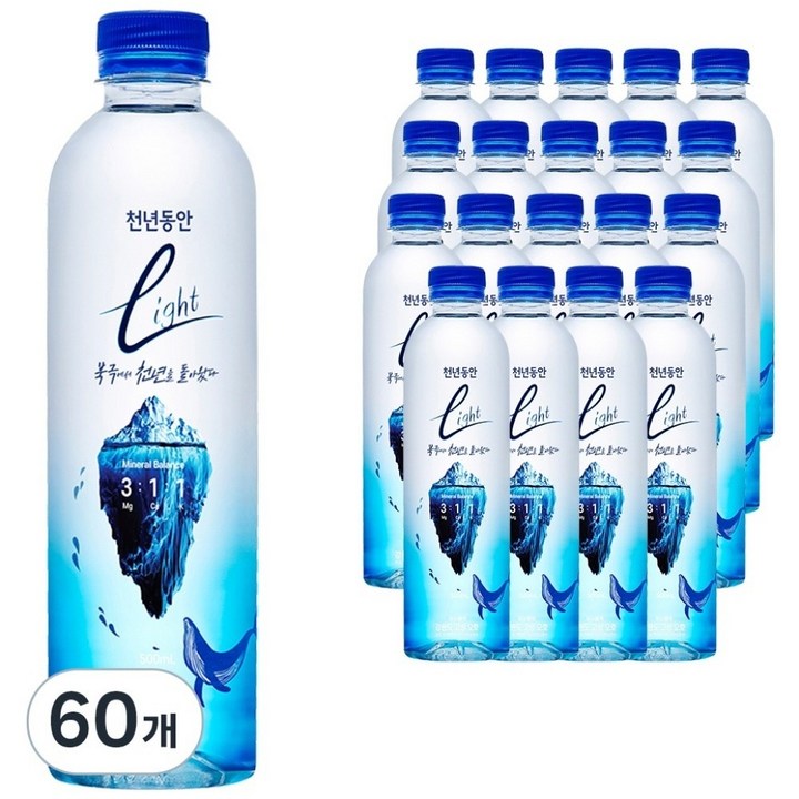 천년동안 Light 해양심층수, 500ml, 60개