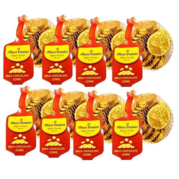 알버트 미니 코인 금화 밀크 동전 초콜릿 어린이집 간식 선물, 55g, 8개