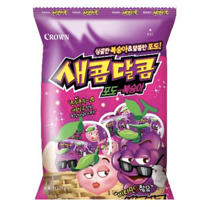 크라운 새콤달콤 포도복숭아, 200g, 1개