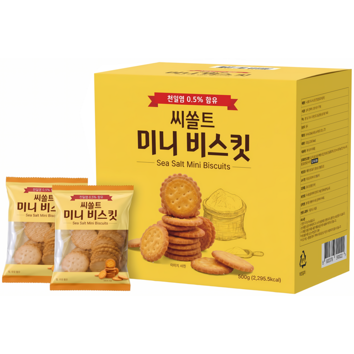 소금 크래커 과자 대용량 미니 라운드 비스킷, 1개, 500g