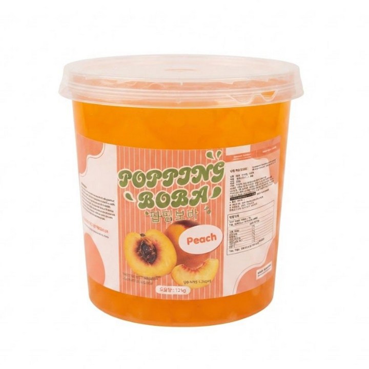 한진푸드 팝핑보바 피치 복숭아 음료 디저트 토핑, 1개, 3.2kg