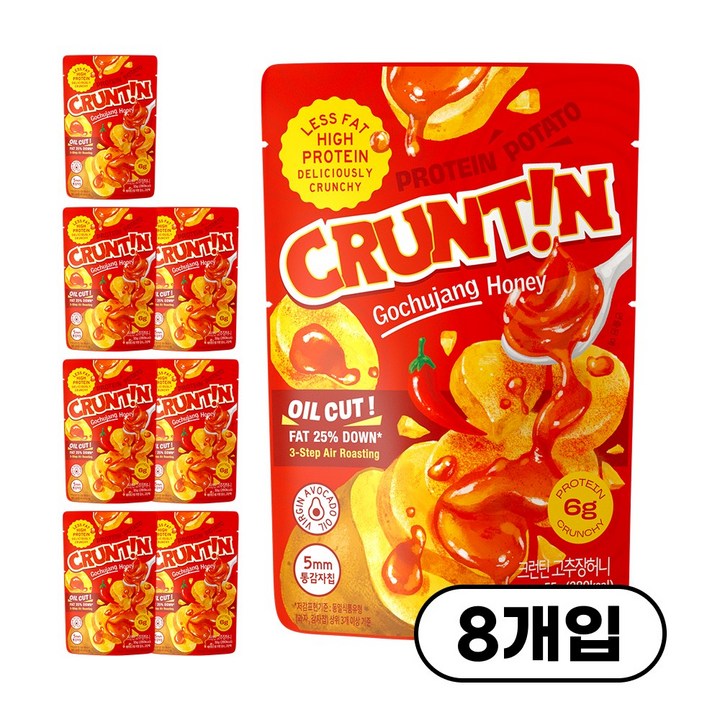 [공식몰] 크런틴 5mm 통감자칩 고추장허니, 2박스, 220g