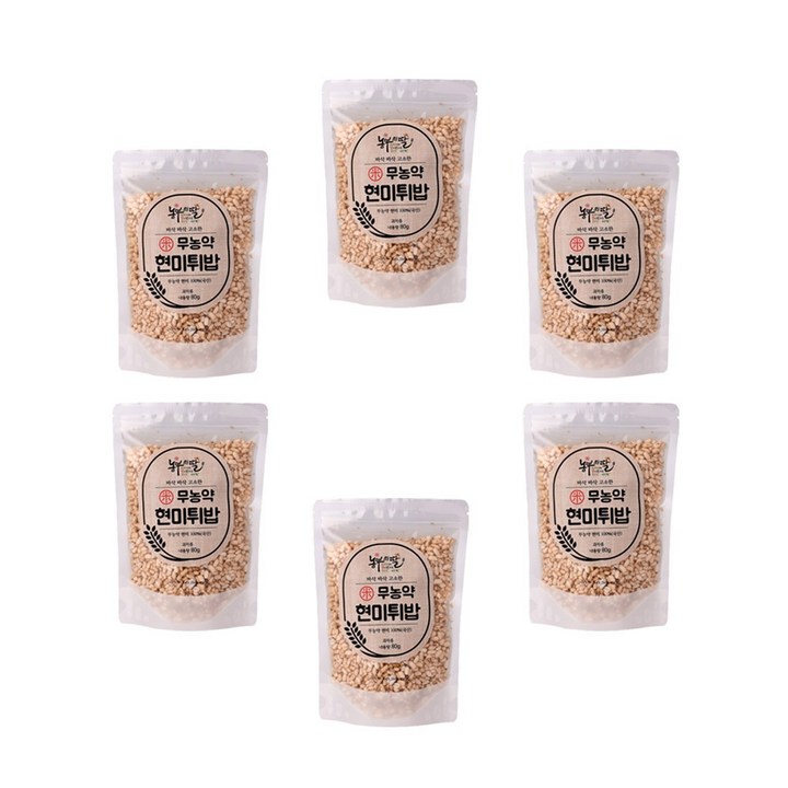 농부의딸 무농약 현미 튀밥, 80g, 6개