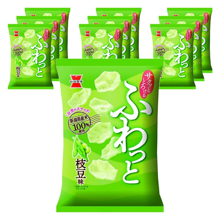 이와츠카 후왓토 쌀과자 완두콩 맛, 10개, 41g
