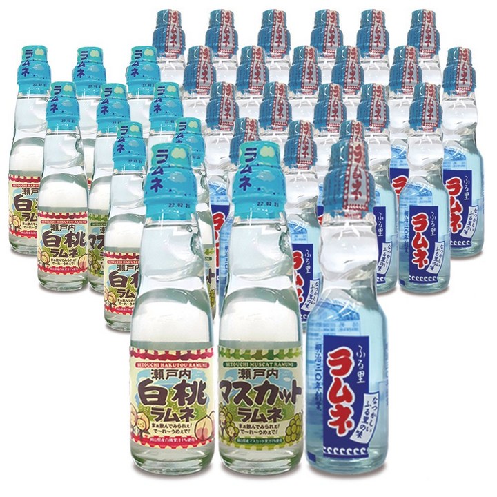 사이토 라무네 구슬 사이다 200ml 소다맛 20개입 복숭아맛 5개 청포도맛 5개, 1세트