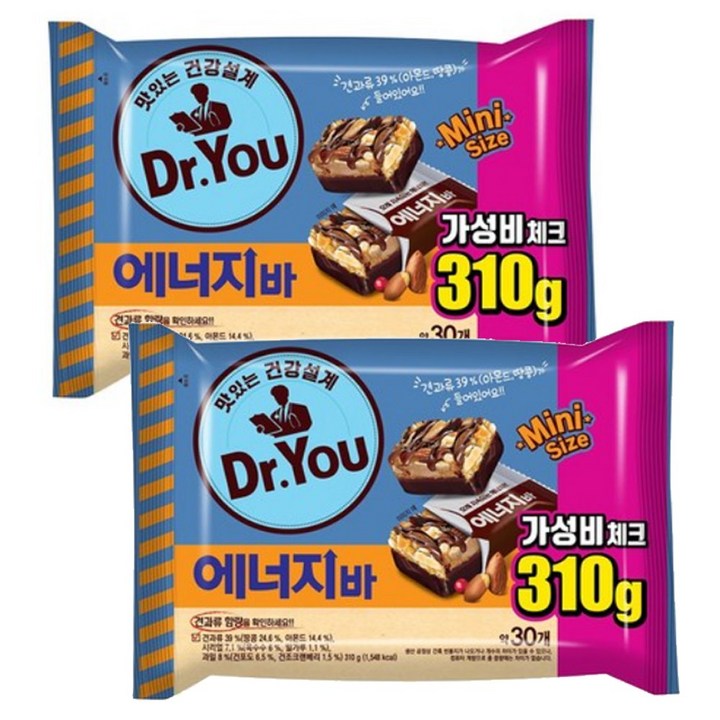 닥터유 에너지바 미니, 310g, 2개