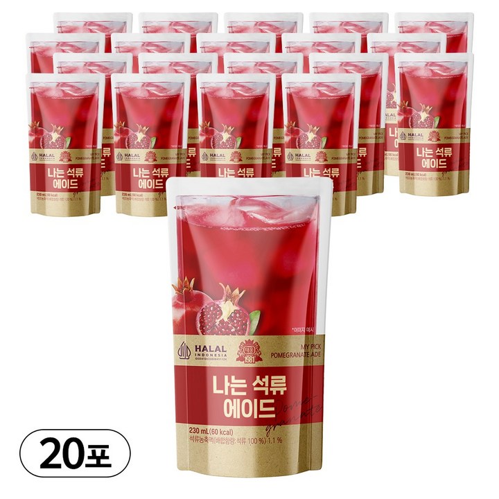 [태웅식품] 나는석류에이드 230ml, 20개