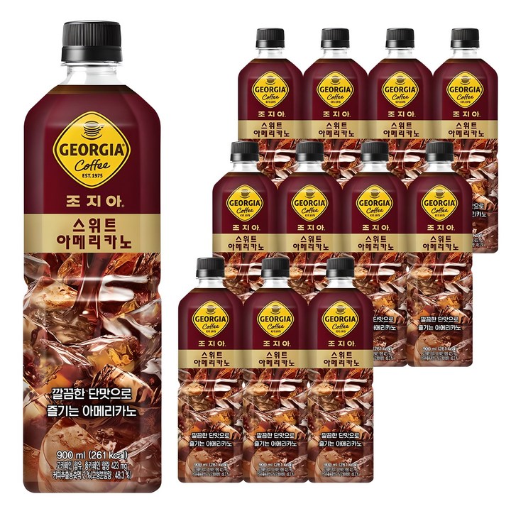 조지아 스위트 아메리카노 커피, 900ml, 12개