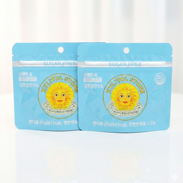 [약국입점판매]상쾌한 목 페퍼민트 부스터 자일리톨 스톤, 25g, 2개, 1개입
