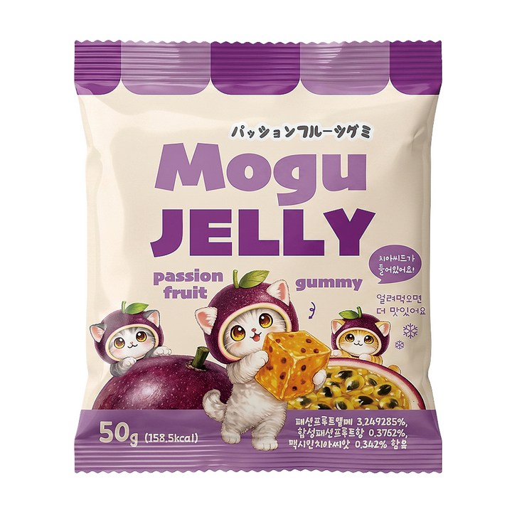 모구 패션프루트 젤리, 10개, 50g