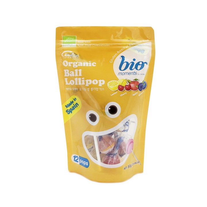 바이오모멘트 유기농 볼 롤리팝 믹스, 80g, 1개