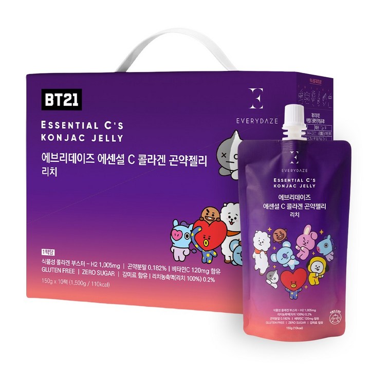 에브리데이즈 에센셜 C 콜라겐 곤약 젤리 리치, 1박스, 150g