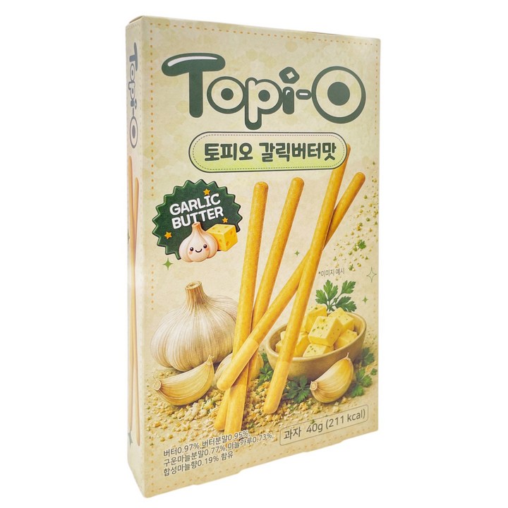 선우글로벌 토피오 갈릭버터 스틱과자, 1개, 40g