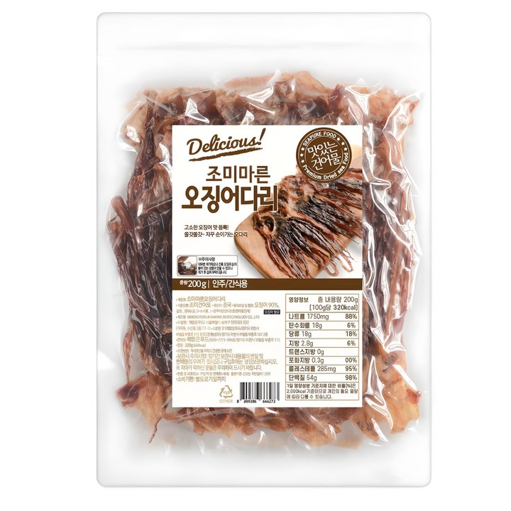 해맑은푸드 조미오징어 다리, 1개, 200g
