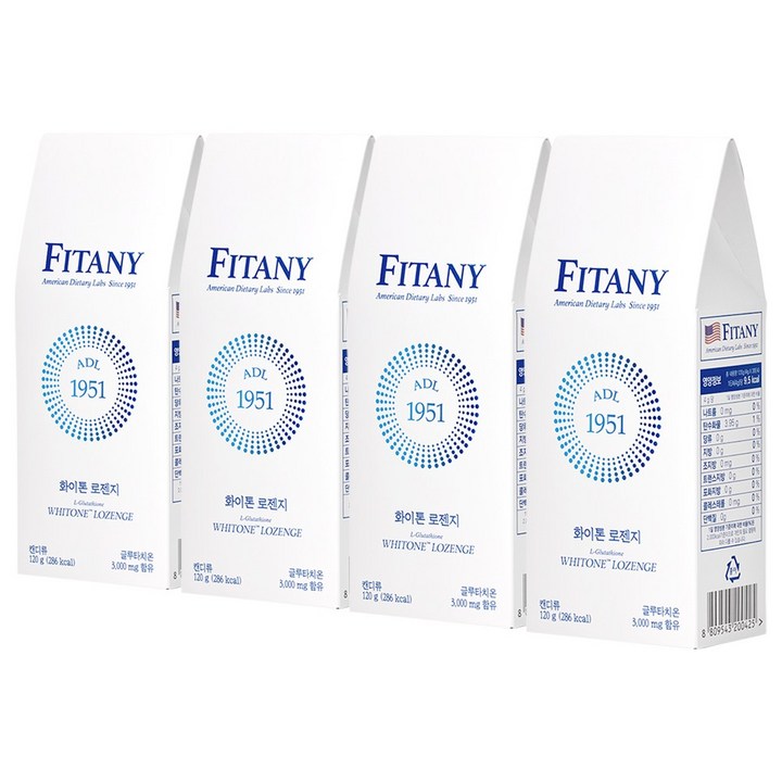 [FITANY] 피타니 화이톤 로젠지 글루타치온 구강용해 로젠지 타입, 120g, 4박스