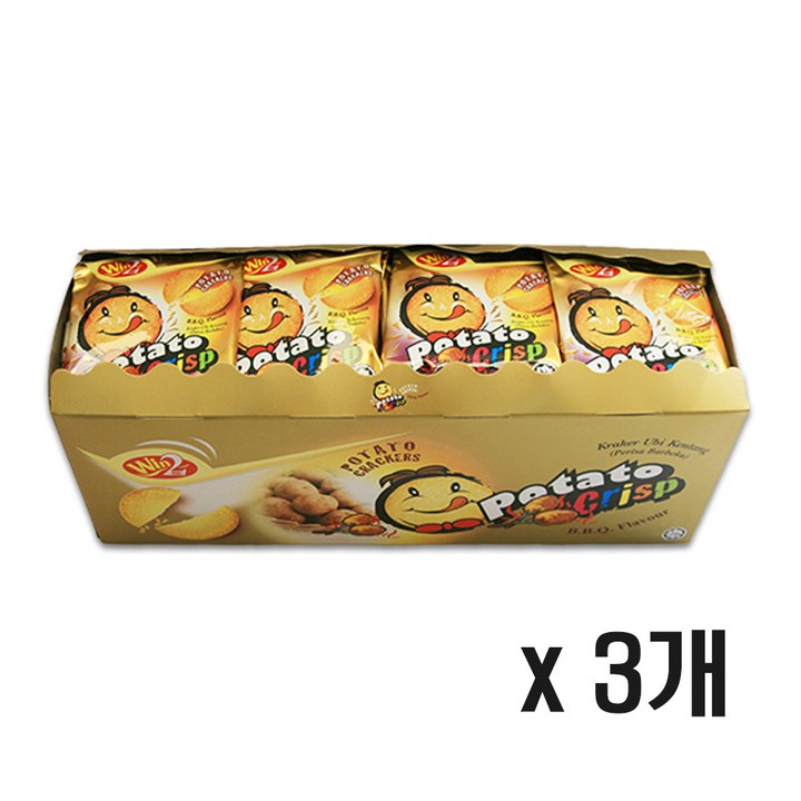위니 포테이토 크리스프 바비큐맛 (15g X 5개입) BBQ 수입 스낵 과자 75g, 780g, 3개