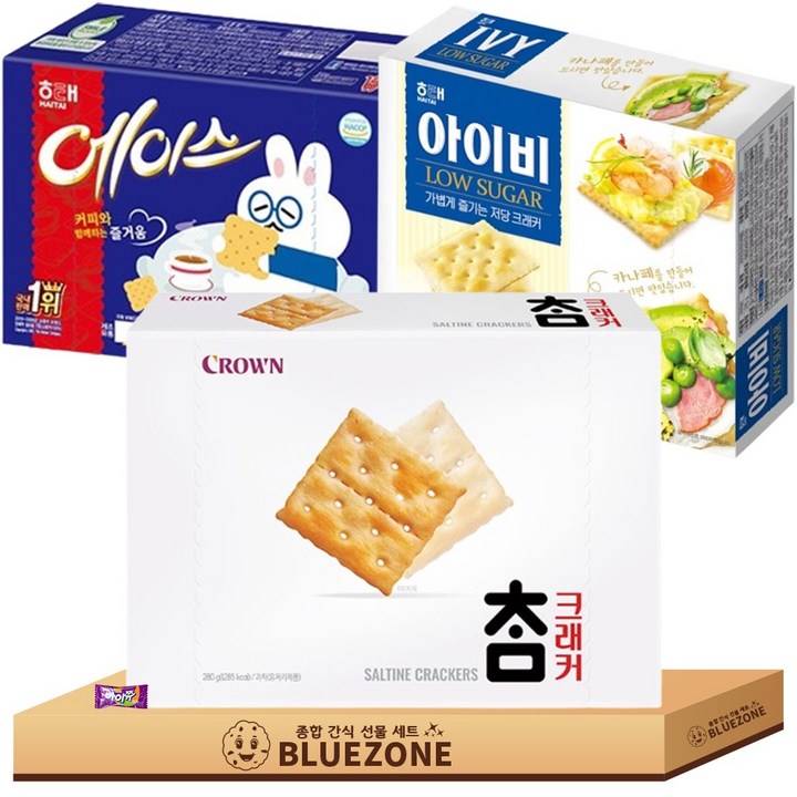 담백 과자세트 914g (참크래커280g+아이비309g+에이스360g), 1박스