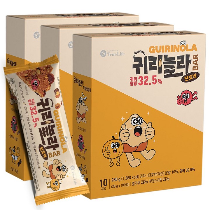 수제 영양간식 단호박 귀리놀라바 크런치바 단백질바 28g, 30개