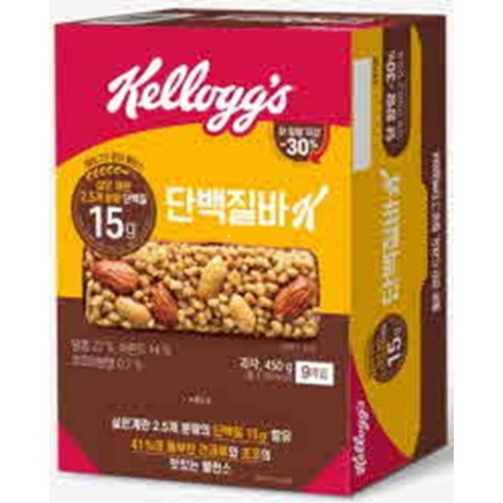 켈로그 단백질바K, 450g, 3개
