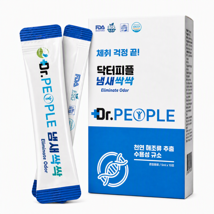 [닥터피플 냄새싹싹] 인체 냄새 체취 제거 / 노폐물 냄새 제거 / 간편혼합음료 / 천연 해조류 / 수용성 규소 / 한포당 2리터 희석 섭취, 10개, 5ml