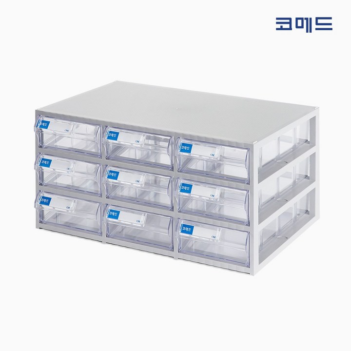 책상 위 잡동사니, 투명 9칸 서랍장 하나면 종류별로 정리돼요