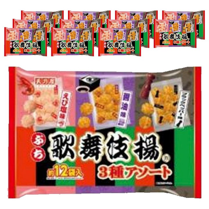 아마노야 쁘띠 가부키아게 3종 어쏘트 12개입, 12개, 144g